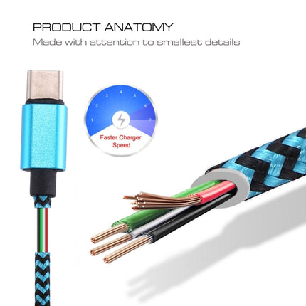 1m Woven Style USB-C / Type-C 3.1 to USB 2.0 Data Sync Charge Cable