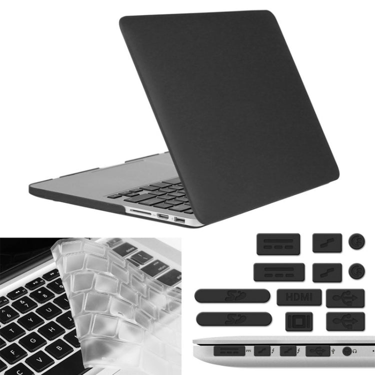 ENKAY para MacBook Pro Retina de 15,4 pulgadas (versión estadounidense) / A1398 Hat-Prince 3 en 1 Estuche protector de plástico rígido esmerilado con protector de teclado y tapón antipolvo para puertos