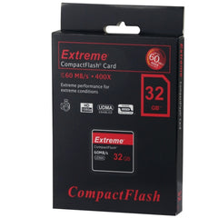 32GB Extreme Compact Flash Card, 400X Read  Speed, up to 60 MB/S (100% Real Capacity), 32GB