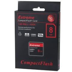 8GB Extreme Compact Flash Card, 400X Read  Speed, up to 60 MB/S (100% Real Capacity), 8GB