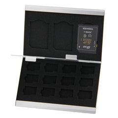 15 in 1 Memory Card Aluminum Alloy Protective Case Box for 3 SD + 12 TF Cards, 3 SD + 12 TF Black, 3 SD + 12 TF Silver