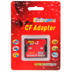 2-Socket Micro SD to CF Compact Flash Memory Card Adapter, 2-Socket