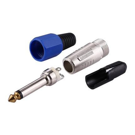 6.35mm Male Plug Microphone Patch Snake Cable TRS Connector Adapter, 6.35mm