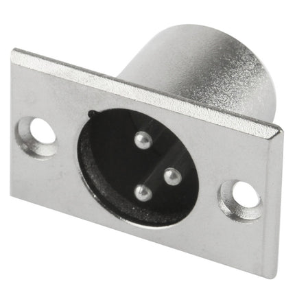 XLR 3 Pin Male Metal Chassis Mount Connector with Locking, Male Plug