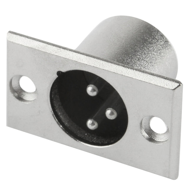 XLR 3 Pin Male Metal Chassis Mount Connector with Locking, Male Plug