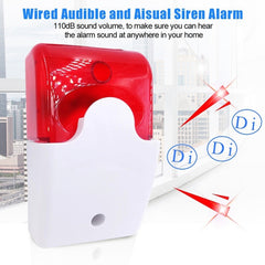 Mini Wired Red Strobe Siren for Burglar Security Alarm, Mini