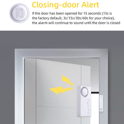4 in 1 Door Magnet Refrigerator Delayed Door Closing Bell Anti-theft Alarm (3V)