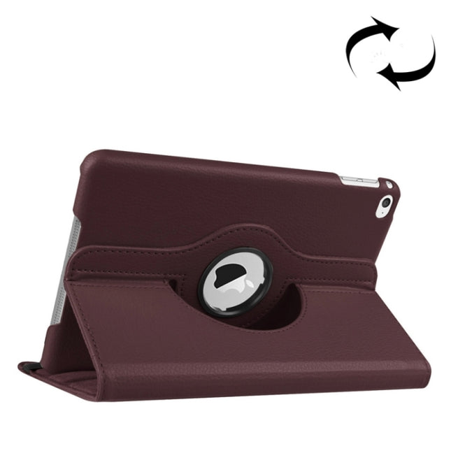 Litchi Texture 360 ​​Grad drehbare Smart-Lederhülle mit Halterung für iPad mini 4 / mini 5