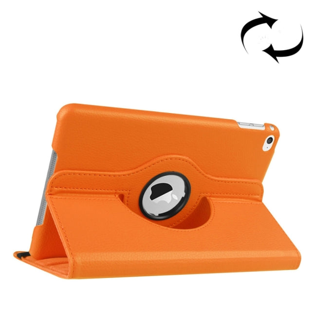 Funda de cuero inteligente con textura de lichi y rotación de 360 ​​grados con soporte para iPad mini 4/mini 5