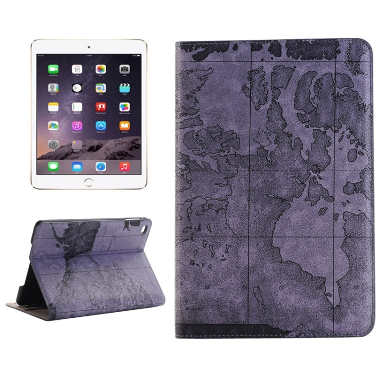 Map Pattern Horizontal Flip Smart Leather Case with Holder & Card Slots & Wallet for iPad Mini 4, Random Delivery