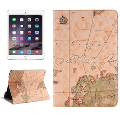 Map Pattern Horizontal Flip Smart Leather Case with Holder & Card Slots & Wallet for iPad Mini 4, Random Delivery