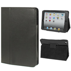 2-fold Litchi Texture Flip Leather Case with Holder Function for iPad mini / mini 2 Retina