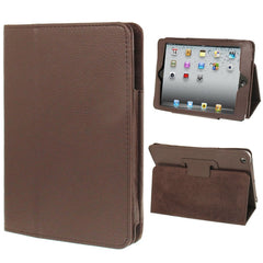 2-fold Litchi Texture Flip Leather Case with Holder Function for iPad mini / mini 2 Retina