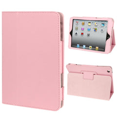 2-fold Litchi Texture Flip Leather Case with Holder Function for iPad mini / mini 2 Retina