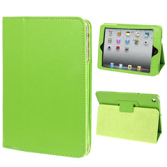 2-fold Litchi Texture Flip Leather Case with Holder Function for iPad mini / mini 2 Retina