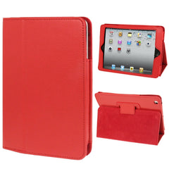 2-fold Litchi Texture Flip Leather Case with Holder Function for iPad mini / mini 2 Retina