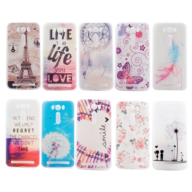 Ultrathin Flowers Pattern Soft TPU Protective Cover Case for Asus Zenfone 2 Laser / ZE500KL 5.0inch