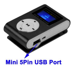 TF / Micro SD Card Slot MP3 Player with LCD Screen, Metal Clip, with LCD Screen