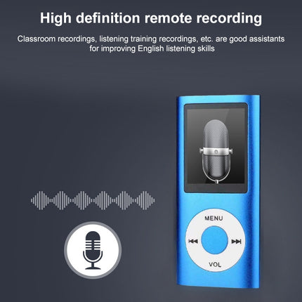 Reproductor MP4 de metal con pantalla TFT de 1,8 pulgadas con ranura para tarjeta TF, compatible con grabadora, radio FM, libro electrónico y calendario, reproductor MP4