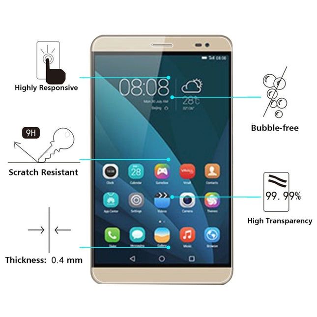 100 PCS for Huawei MediaPad X2 0.4mm 9H+ Surface Hardness 2.5D Explosion-proof Tempered Glass Film, For MediaPad X2