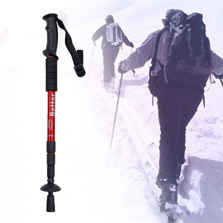 Folding Adjustable Crutch / Walking Stick with Compass, Height: 0.5-1.1m (Random Color Delivery), 4-section
