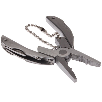 Mini Multi-functional Stainless Steel Pliers Tongs Cutter Knife Tool Kit Key Chain