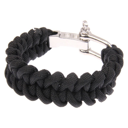 Multi-functional Nylon Braided Survival Bracelets with Adjustable Stainless Steel Shackle