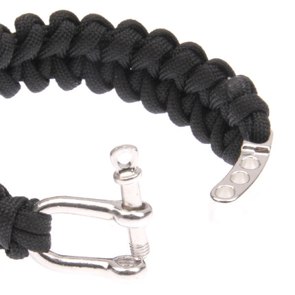 Multi-functional Nylon Braided Survival Bracelets with Adjustable Stainless Steel Shackle