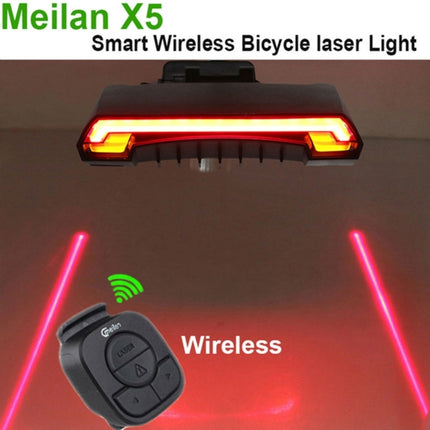 Meilan X5 Wireless Remote Control Laser Tail Lamp for Bicycle, Waterproof Level: IPX4, Wireless Remote Control Laser Tail Lamp