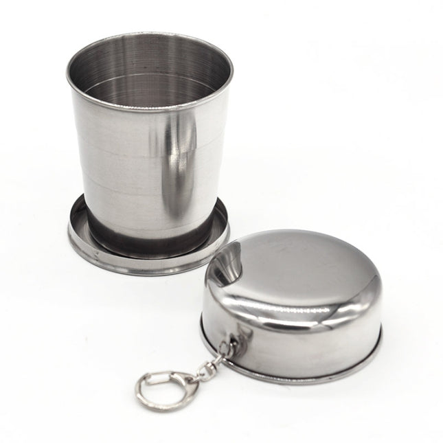 Stainless Steel Retractable Outdoor Cup  Size: 85 x 72 x 72 mm (Big)