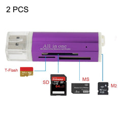 2 PCS Multi All in 1 USB 2.0 Micro SD SDHC TF M2 MMC MS PRO DUO Memory Card Reader