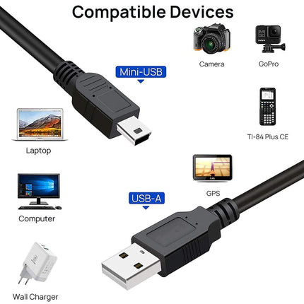 USB 2.0 AM to Mini 5pin USB Cable, Length: 1.5m