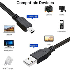 USB 2.0 AM to Mini 5pin USB Cable, Length: 1.5m, USB 2.0 AM to Mini 5Pin