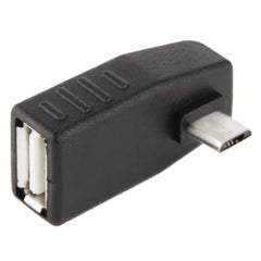 Micro USB Male to USB 2.0 AF Adapter with 90 Degree Angle, Support OTG Function