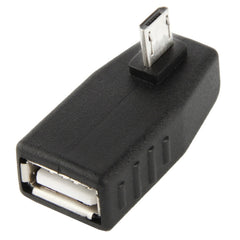 Micro USB Male to USB 2.0 AF Adapter with 90 Degree Angle, Support OTG Function