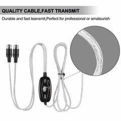 USB to MIDI Interface Electric Piano Converter Adapter Cable, Length: 1.8m