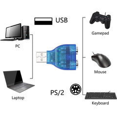 USB Male to PS/2 Female Adapter for Mouse / Keyboard, USB Male to 2 PS/2 Female