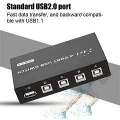 FENGJIE FJ-IA4B-C 4 Ports High Speed USB 2.0 Key-Press Switcher Share Switch Box for PC Computer Scanner Printer, FENGJIE FJ-IA4B-C