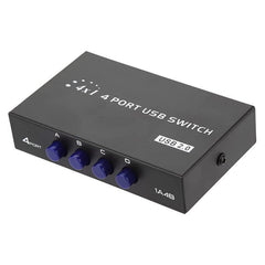 FENGJIE FJ-IA4B-C 4 Ports High Speed USB 2.0 Key-Press Switcher Share Switch Box for PC Computer Scanner Printer, FENGJIE FJ-IA4B-C