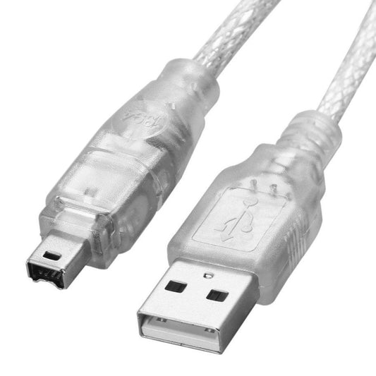 USB 2.0 Male to Firewire iEEE 1394 4 Pin Male iLink Cable, Length: 1.2m, USB AM to 4Pin(1.5m)