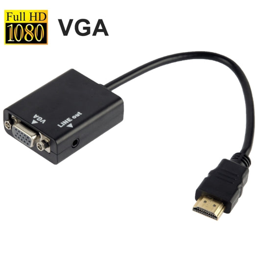 26cm HDMI to VGA + Audio Output Video Conversion Cable with 3.5mm Audio Cable, Support Full HD 1080P, Length: 26cm