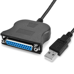 USB 2.0 to DB25 25 Pin Female Port Print Converter Cable, USB to DB25 Female (Black)