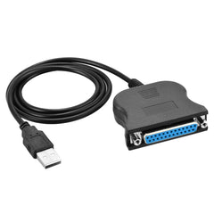 USB 2.0 to DB25 25 Pin Female Port Print Converter Cable, USB to DB25 Female (Black)