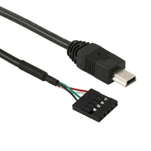 5 Pin Motherboard Female Header to Mini USB Male Adapter Cable, Length: 50cm, 5 Pin Motherboard to Mini USB