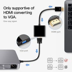 20cm HDMI 19 Pin Male to VGA Female Cable Adapter, HDMI Male to VGA Female