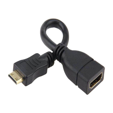16cm Gold Plated Mini HDMI Male to HDMI 19 Pin Female Cable, Mini HDMI Male, Length: 16cm