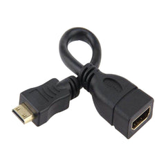 16cm Gold Plated Mini HDMI Male to HDMI 19 Pin Female Cable, Mini HDMI Male, Length: 16cm