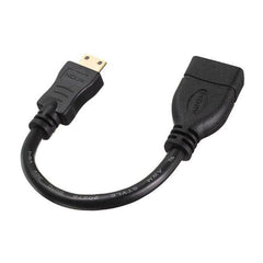 16cm Gold Plated Mini HDMI Male to HDMI 19 Pin Female Cable, Mini HDMI Male, Length: 16cm