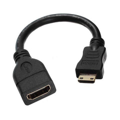 16cm Gold Plated Mini HDMI Male to HDMI 19 Pin Female Cable, Mini HDMI Male, Length: 16cm