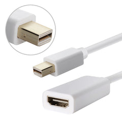 Full HD 1080P Mini DisplayPort Male to HDMI Female Port Cable Adapter, Length: 20cm, Mini DP to HDMI White